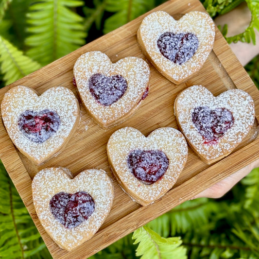 Cherry Butter Cookie Hearts