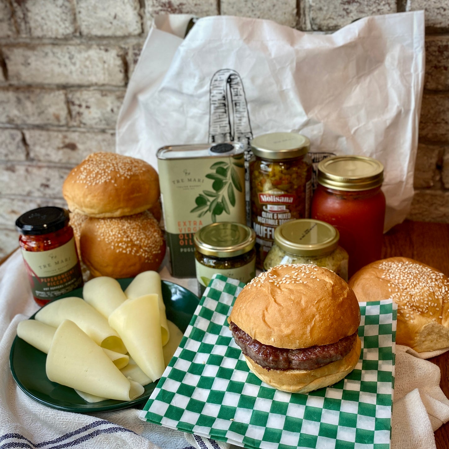 Italian burger gift basket