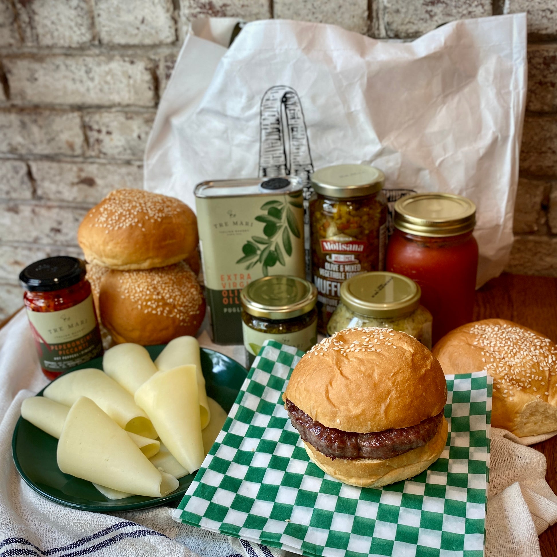 Italian burger gift basket