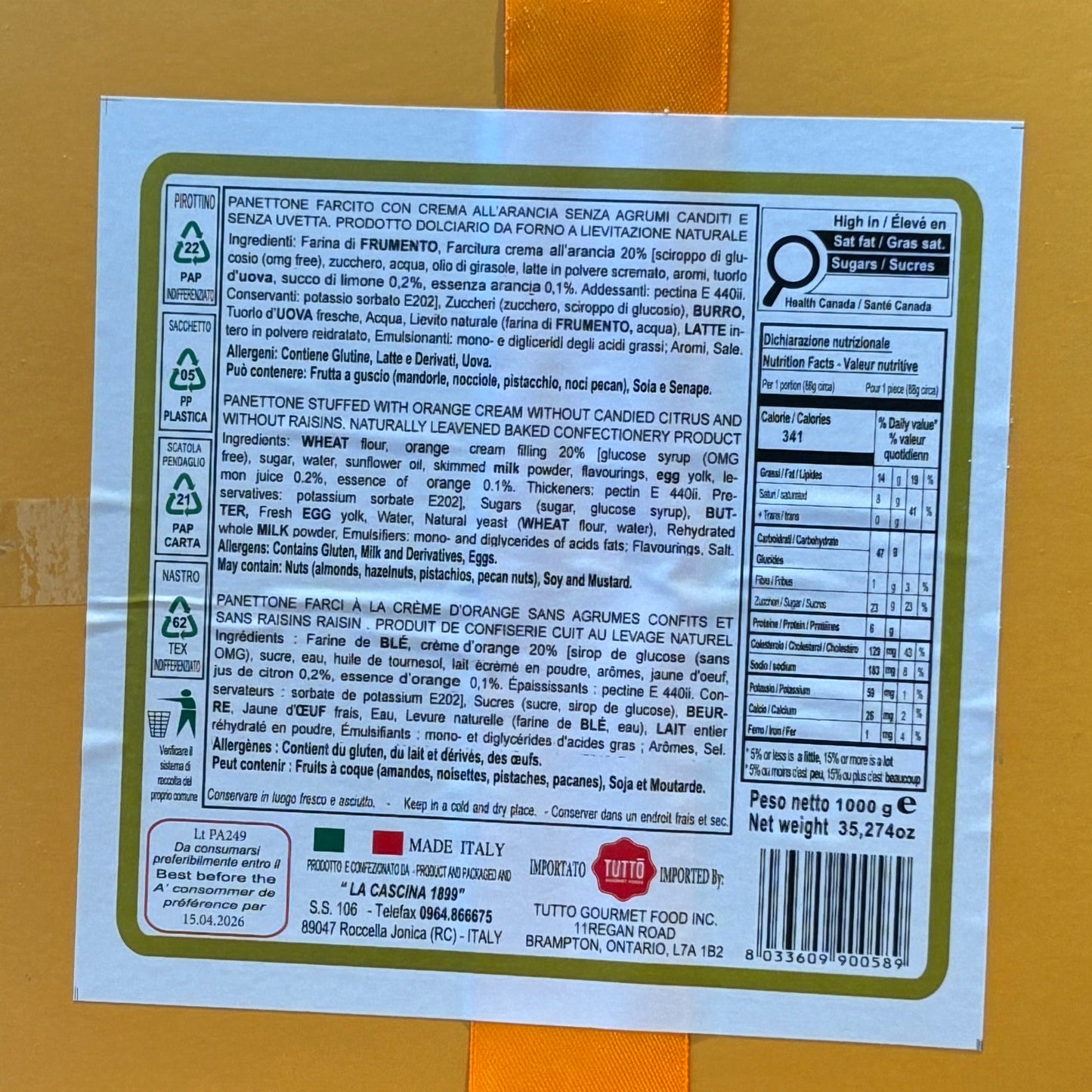 La Cascina Panettone Argumi