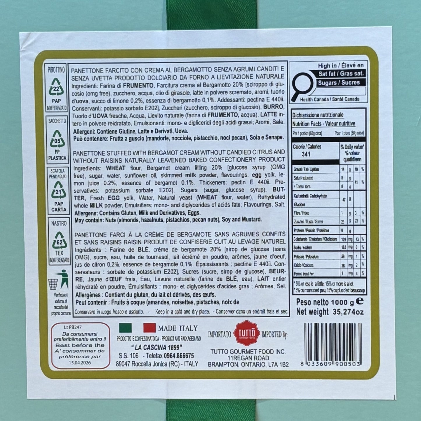 La Cascina Panettone Bergamotto