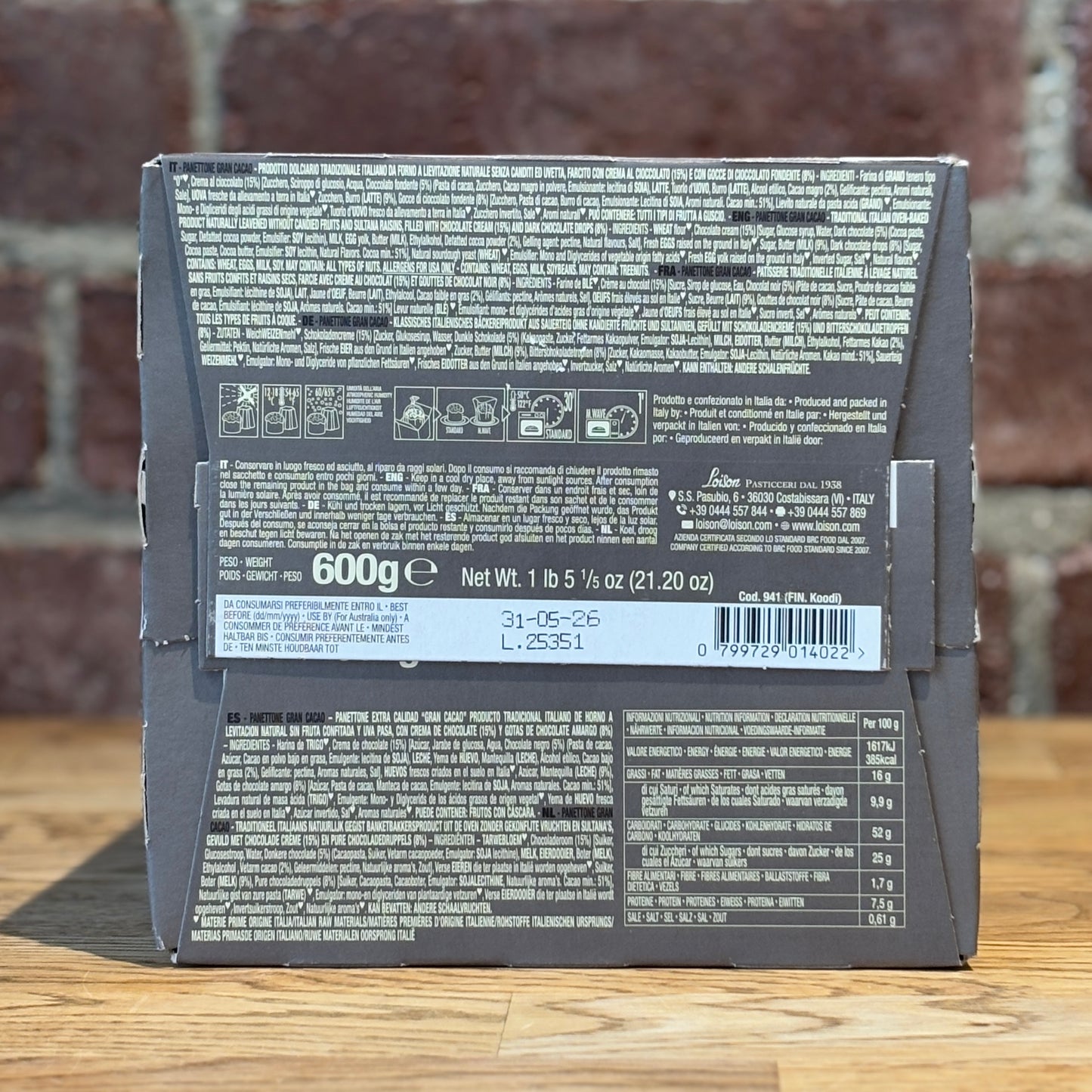 Loison Panettone Gran Cacao (Rich Chocolate)