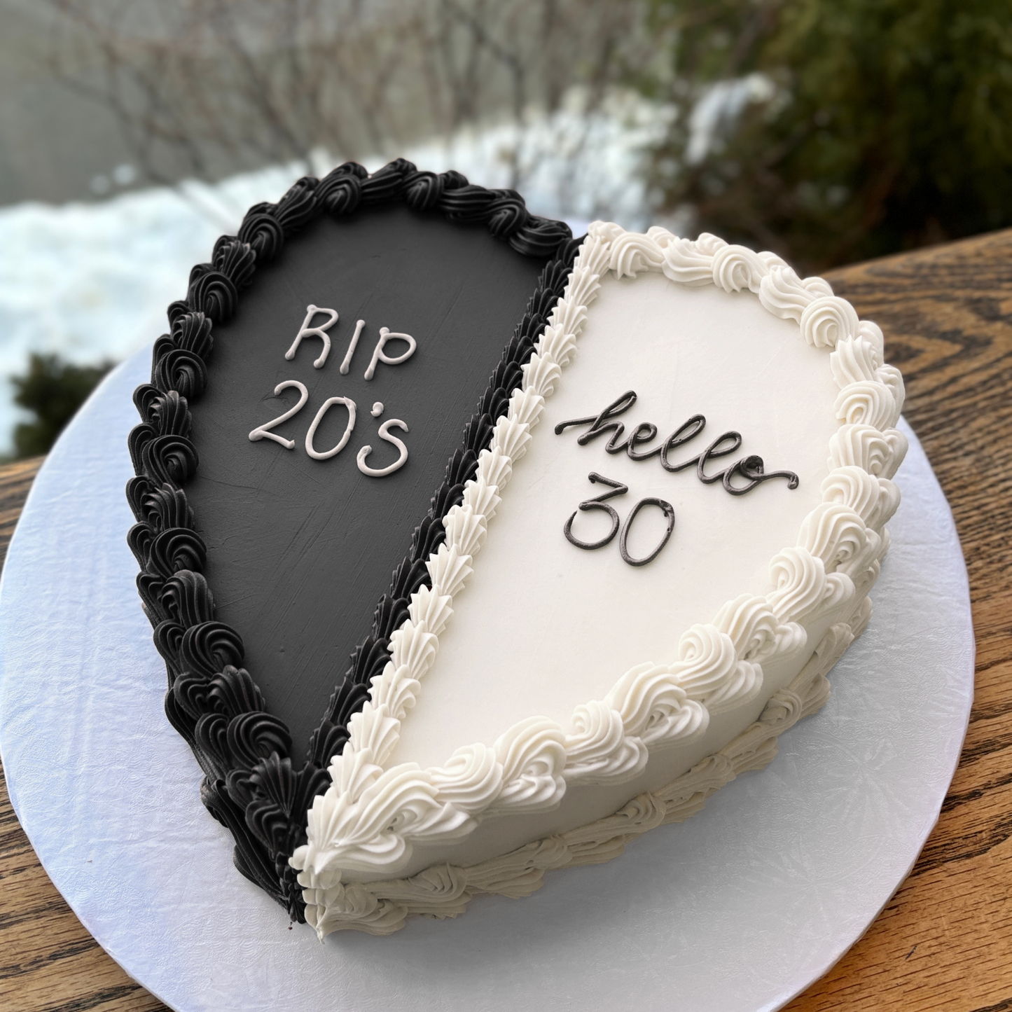 RIP Decade Heart Cake
