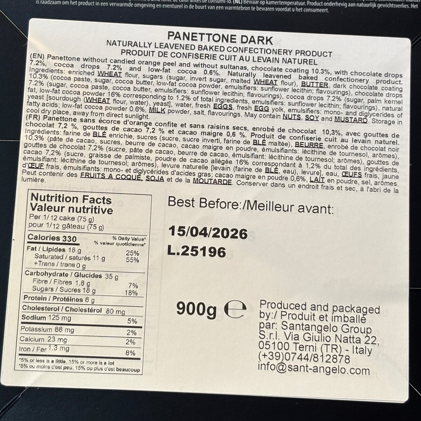 Santangelo Panettone Dark Pure Chocolate