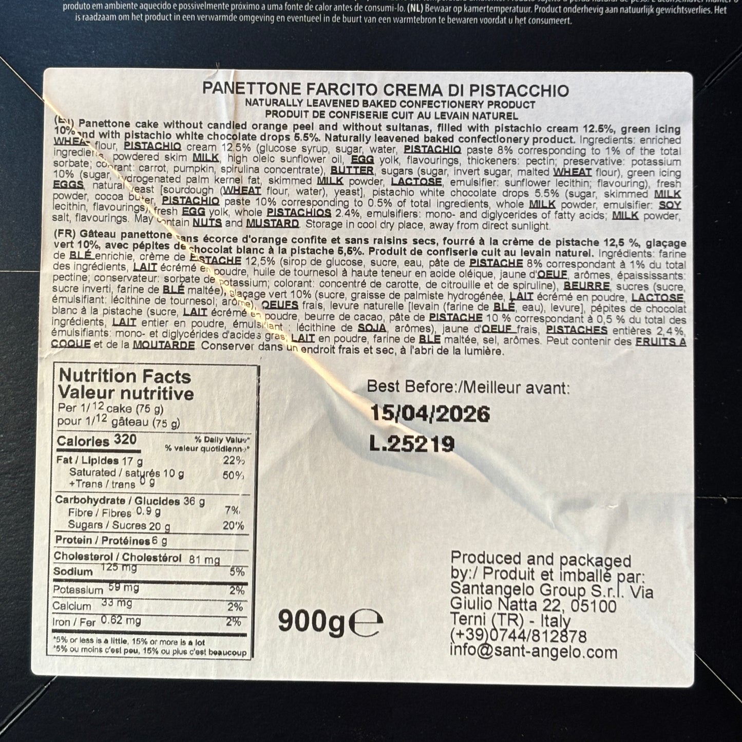 Santangelo Panettone Pistachio Cream