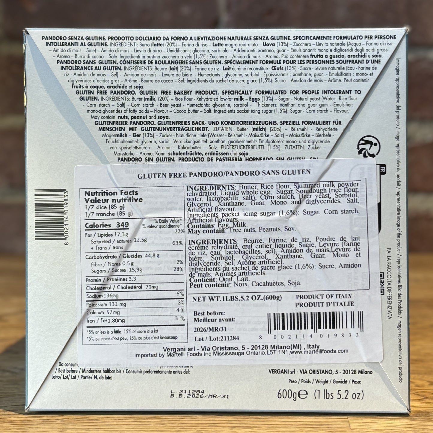 Vergani Pandoro Classico (Gluten Free)