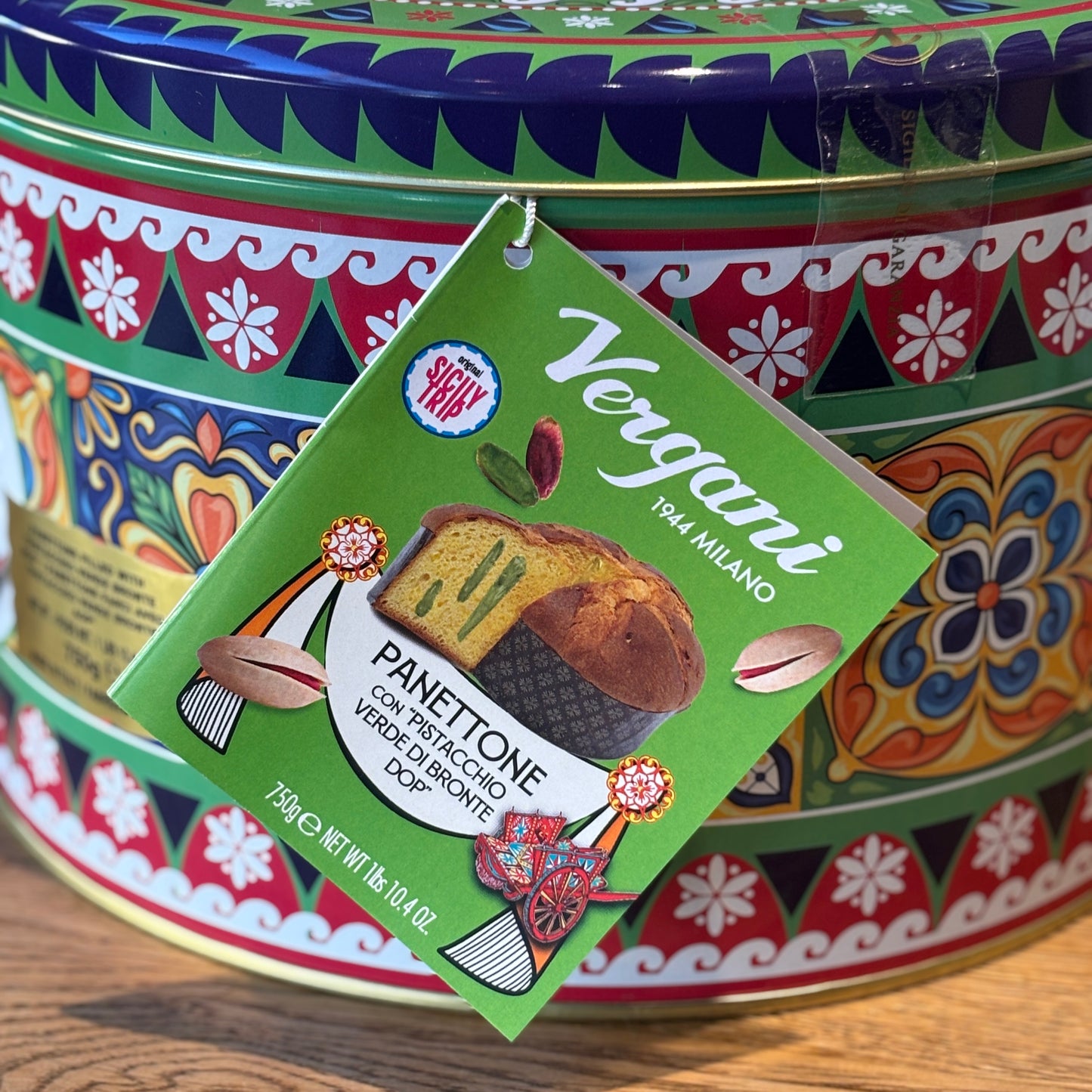 Vergani Panettone con Pistacchio Verde di Bronte Dop