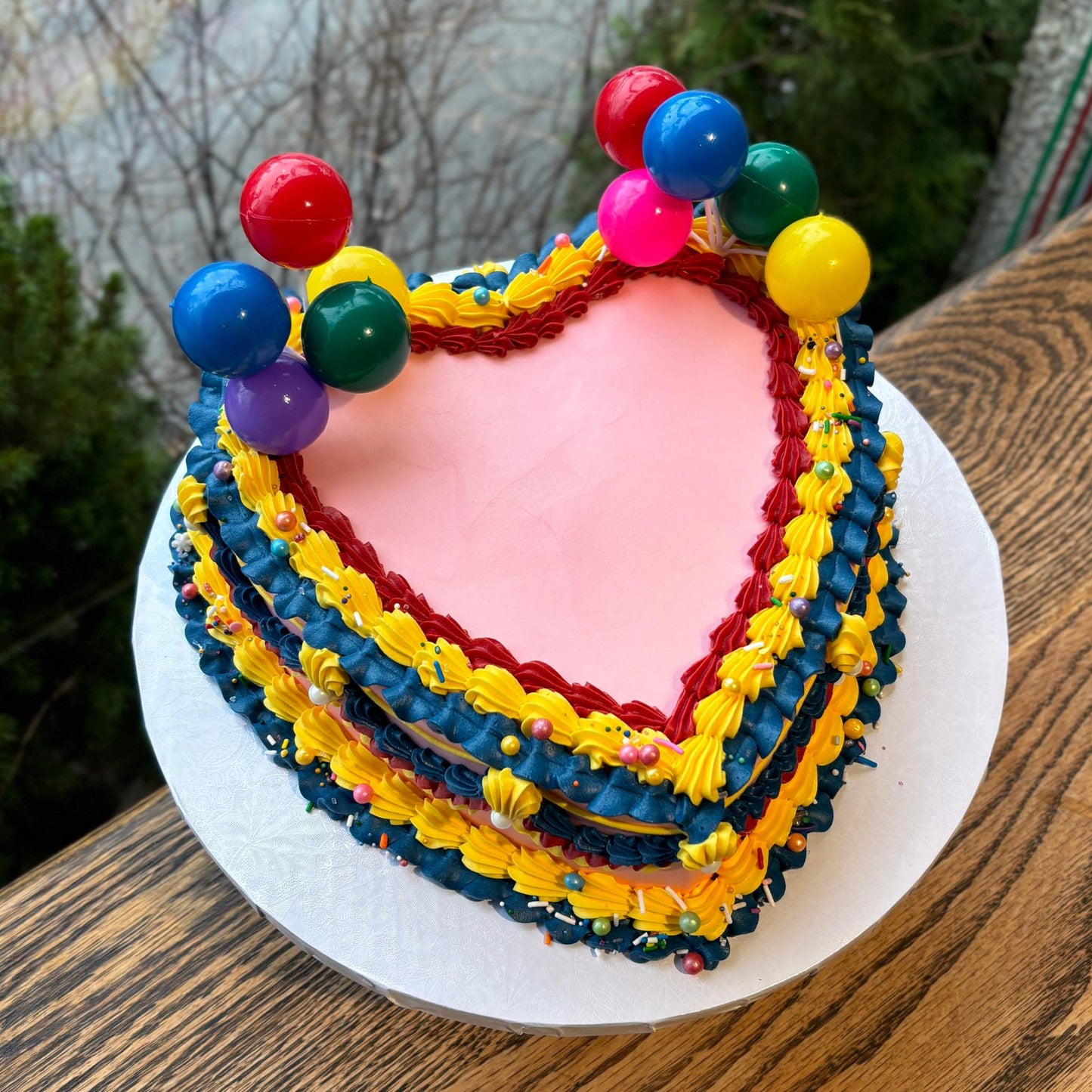 Balloons Heart Shape Cake