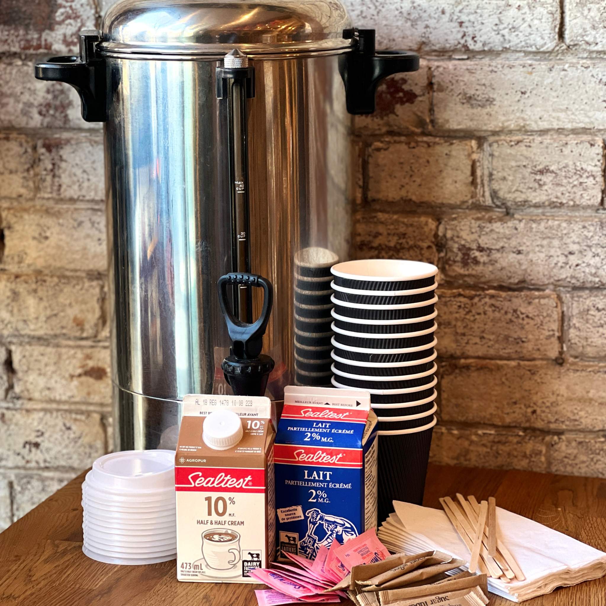 Steel Coffee Urn Rental Tre Mari Bakery