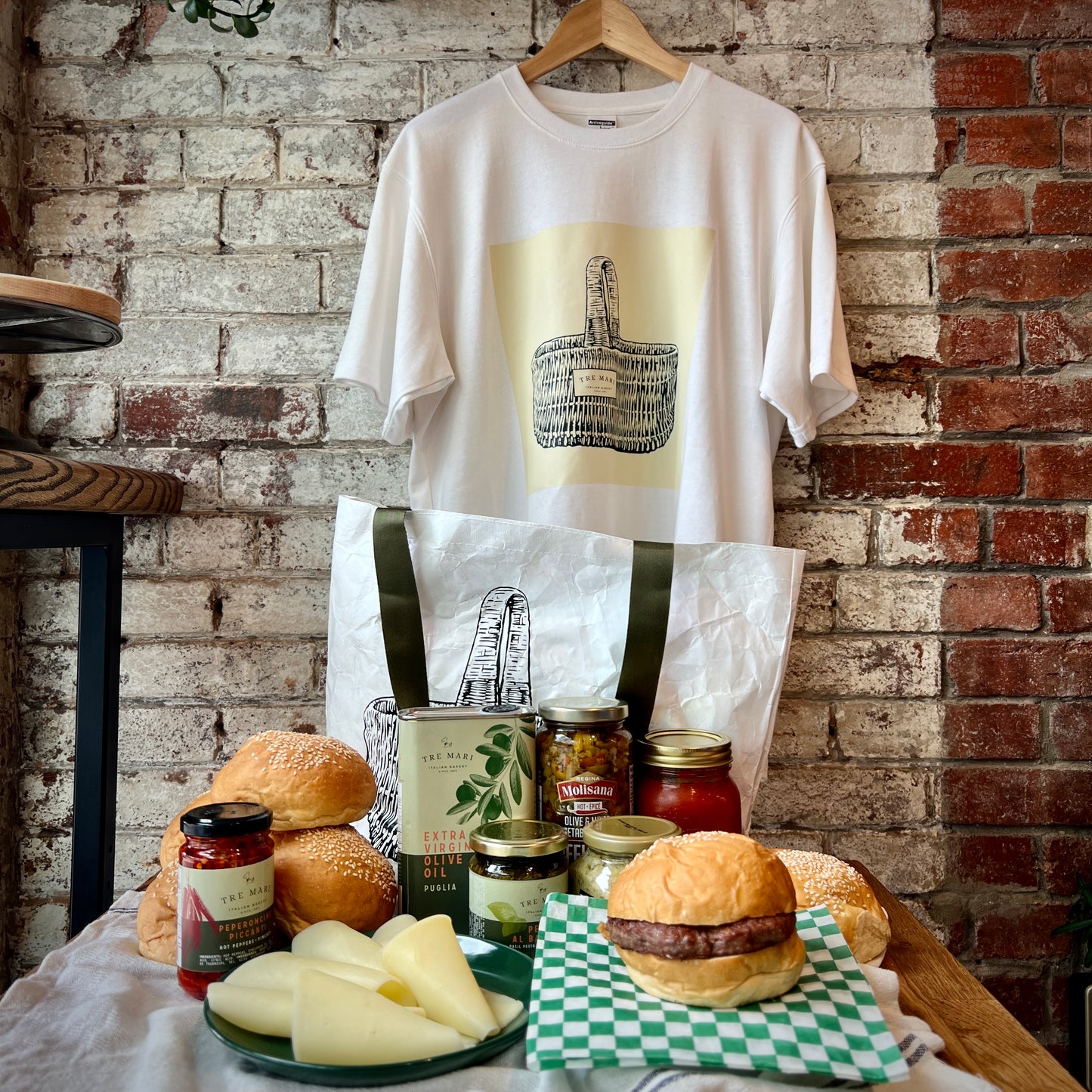 Italian burger gift basket from Tre Mari Bakery