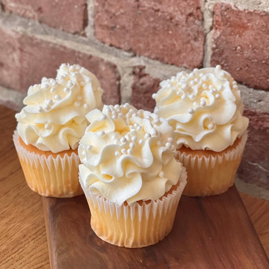 Vanilla Cupcake with White Sprinkles