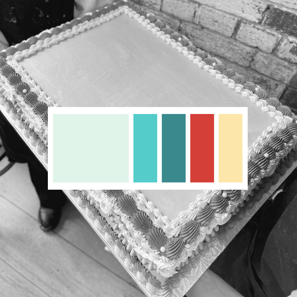 Retro design sheet cake
