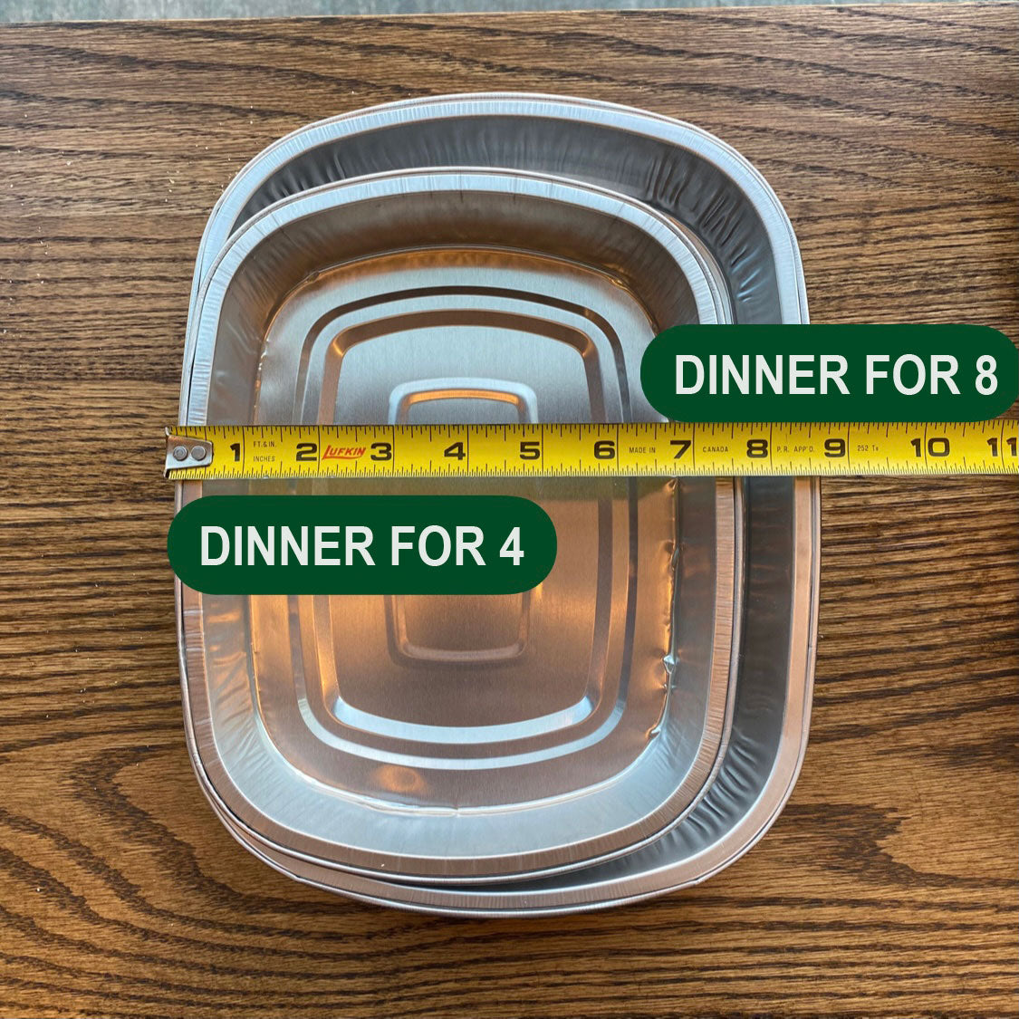 Tray sizes