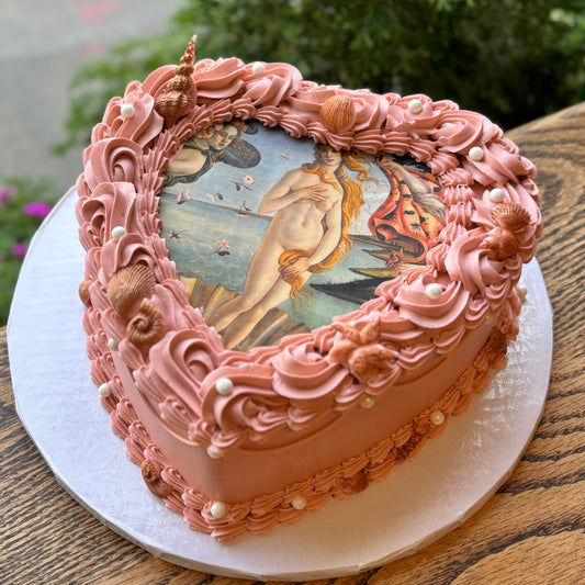 Venus Vintage Heart-Shaped Cake