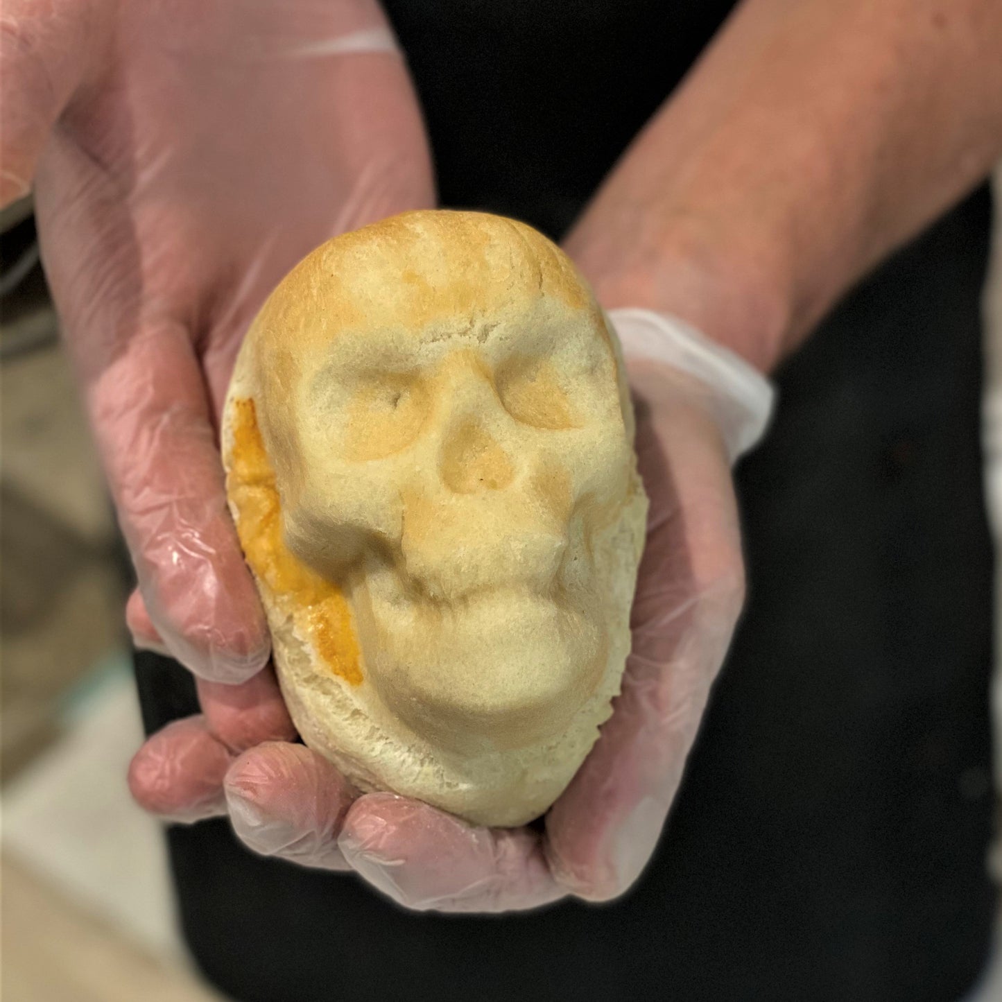 Skull shaped pizza