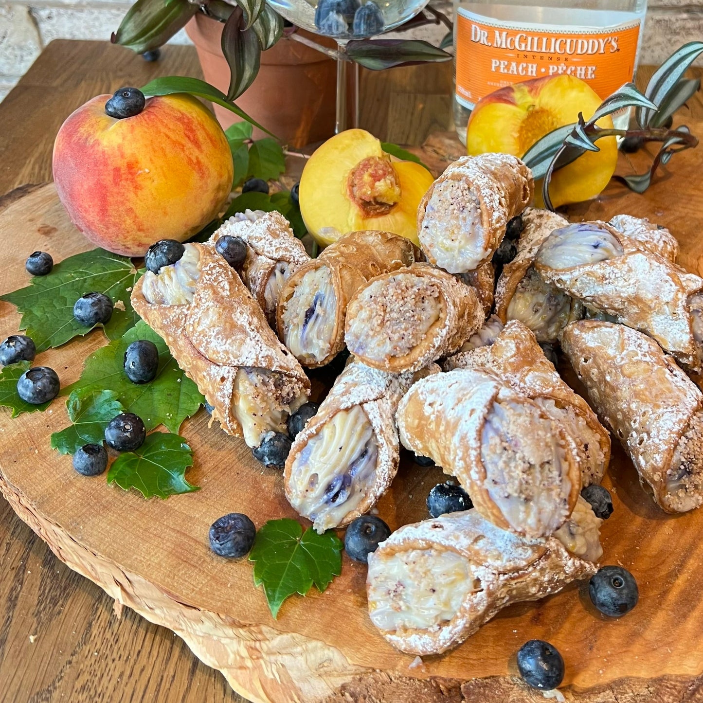 Blueberry Crumble with Peach Liqueur