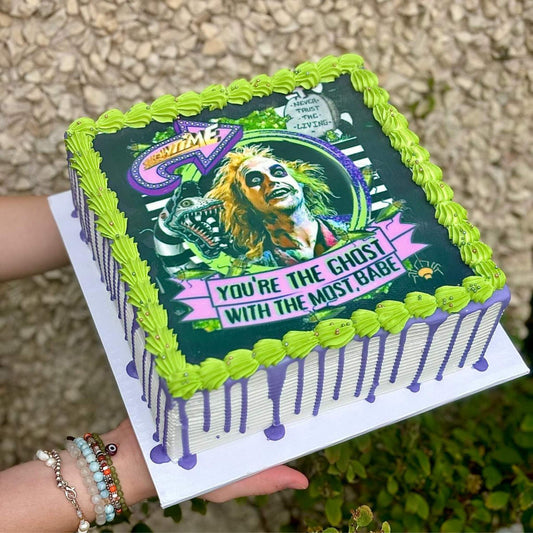 Beetlejuice Ghost Photo Cake