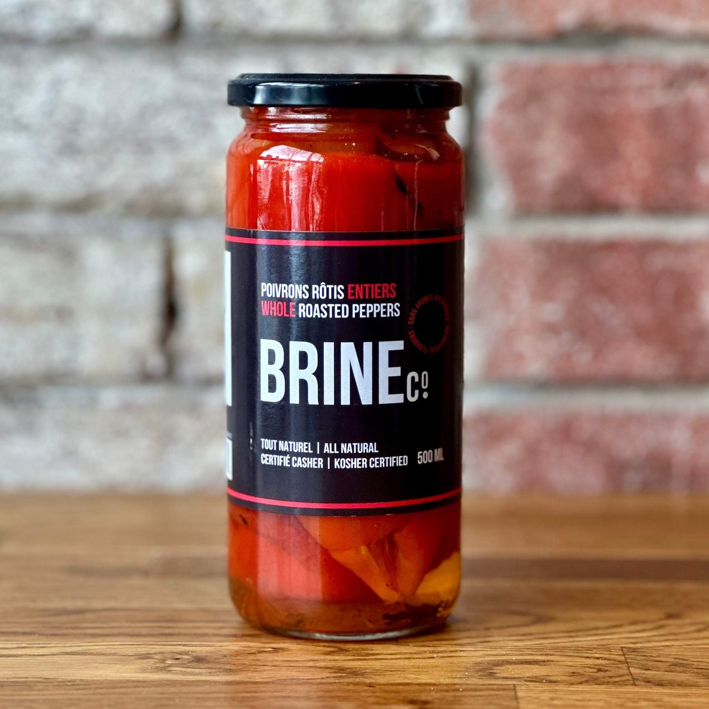 Whole Roasted Red Peppers 500ml -Brine Co