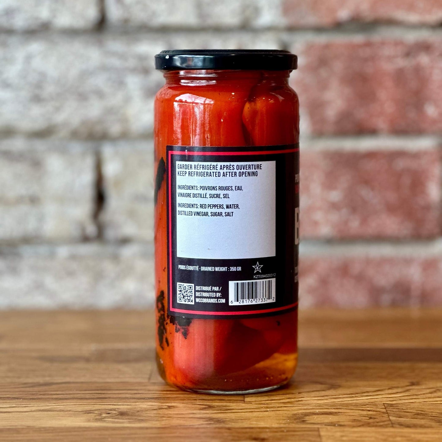 Whole Roasted Red Peppers 500ml -Brine Co