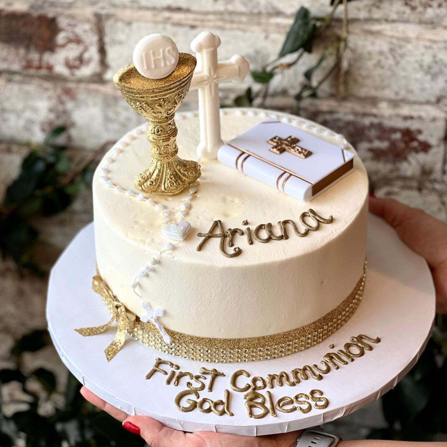 First Communion God Bless Cake