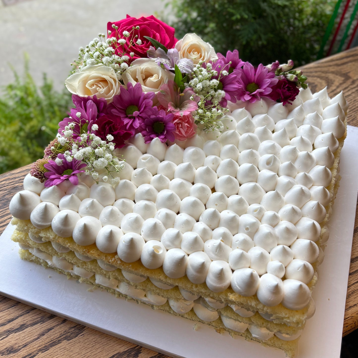 Floral Dollop Wedding Sheet Cake