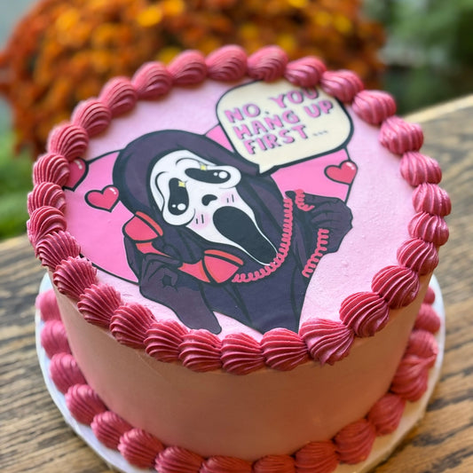 Scream Love Line Cake