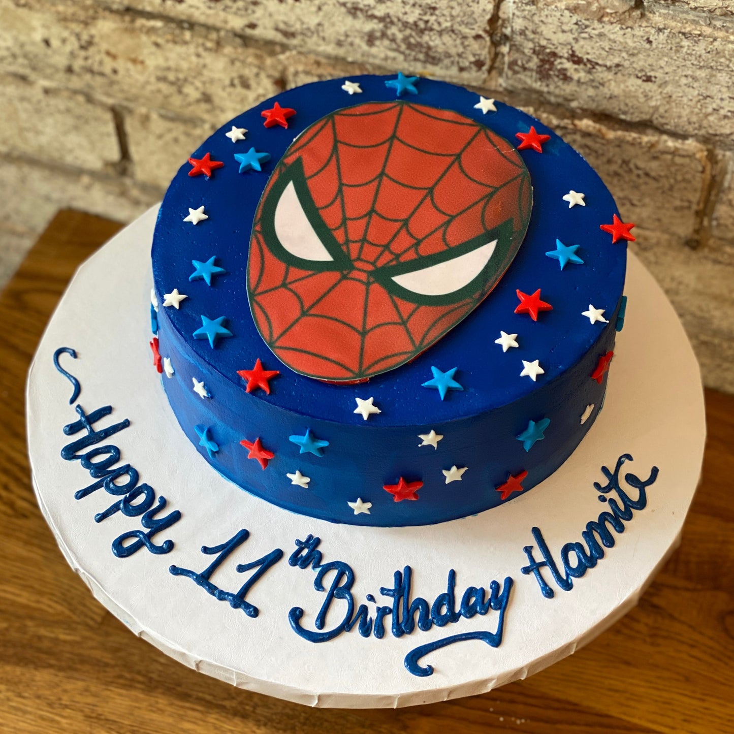 Spider-Man mask kid's birthday cake