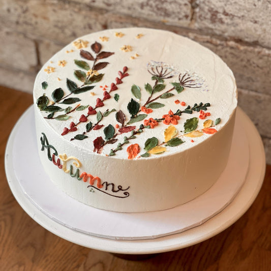 Autumn flowers themed cake