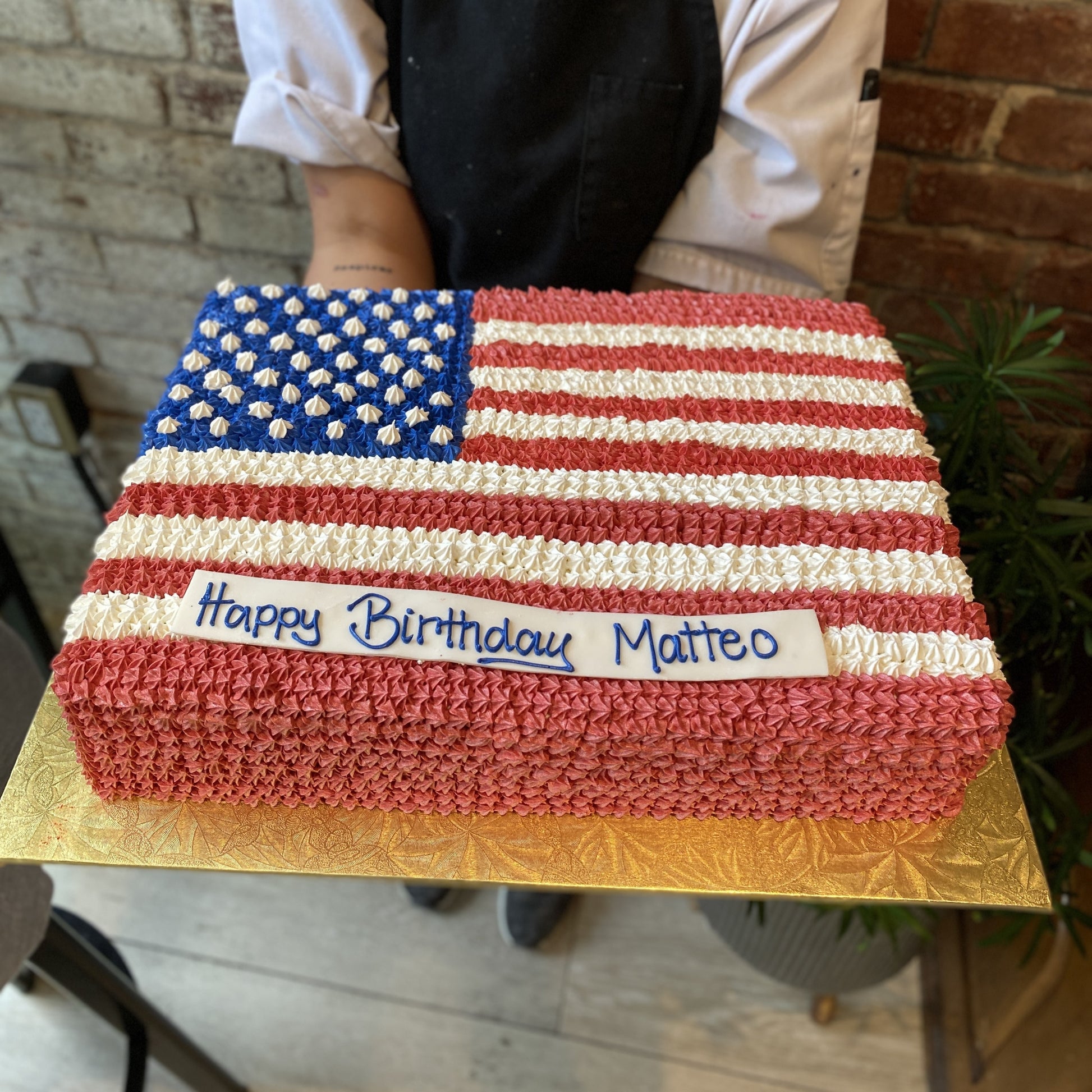 United States flag sheet cake