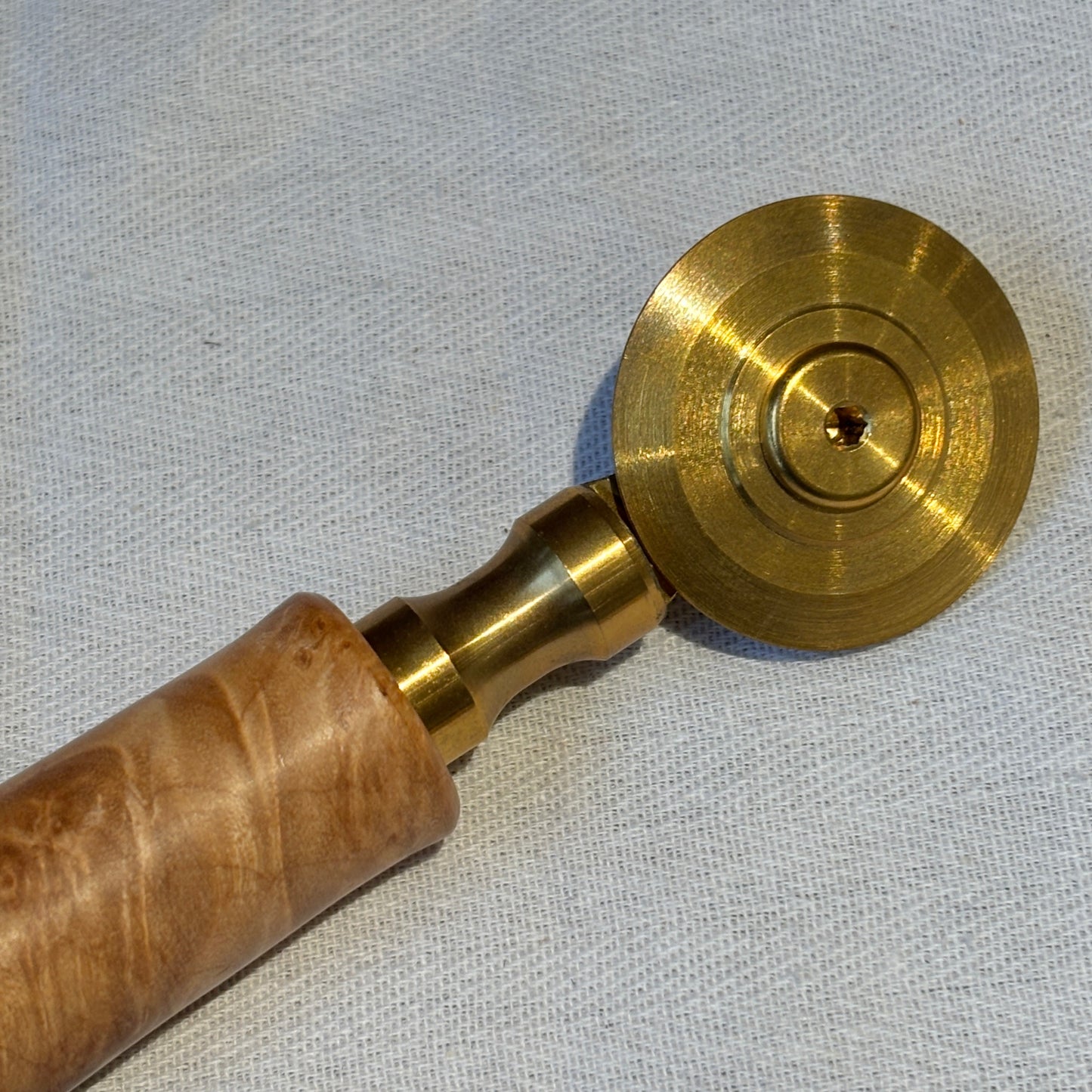 Brass Pasta Cutter (Custom Burl Wood Handles)