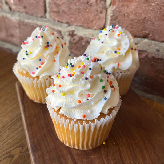 Vanilla Cupcake with Colourful Sprinkles