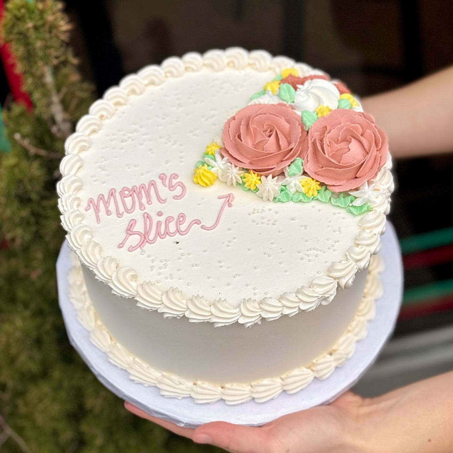 Mom's Slice Floral Cake