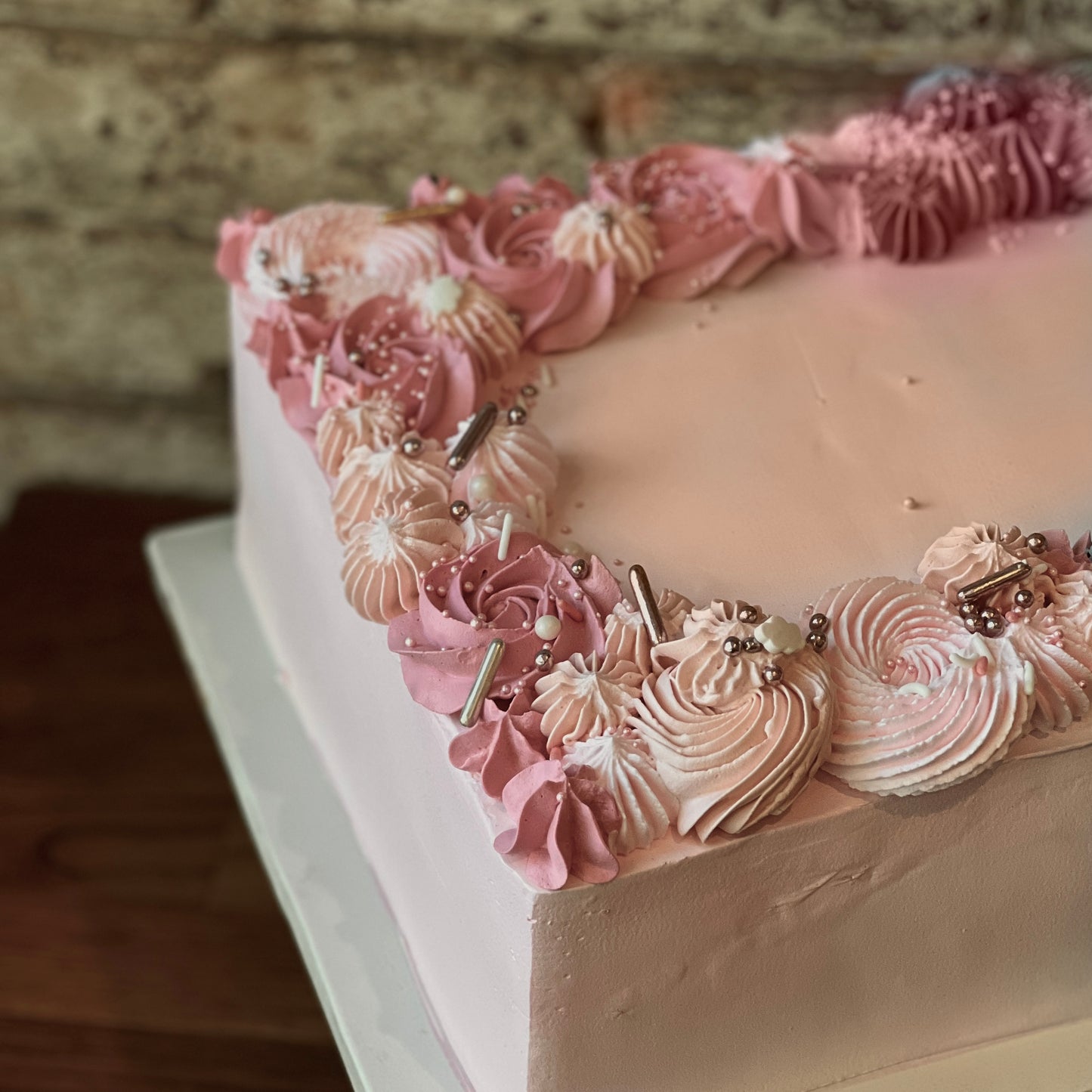 Pink sheet cake