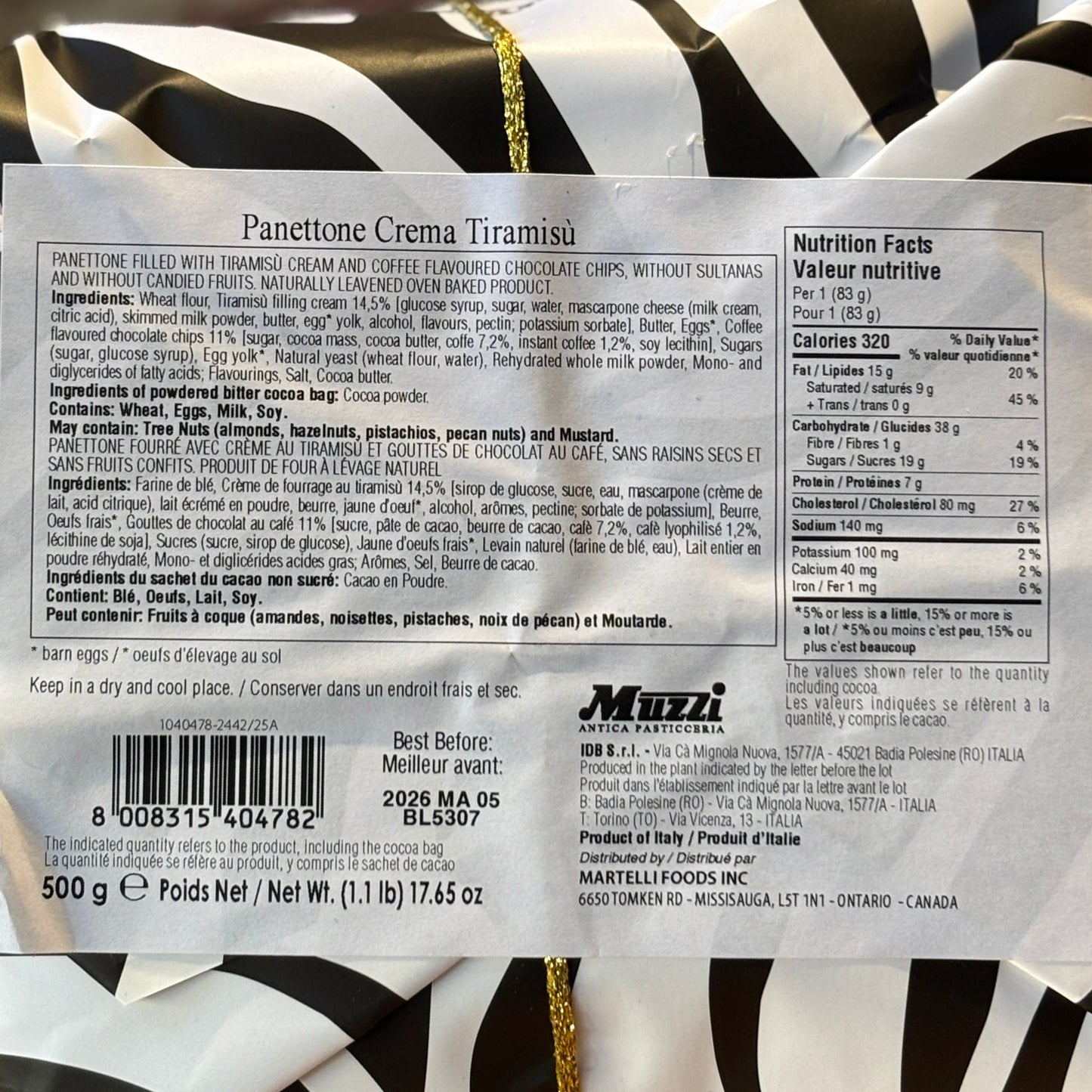 Muzzi Panettone Crema Tiramisu