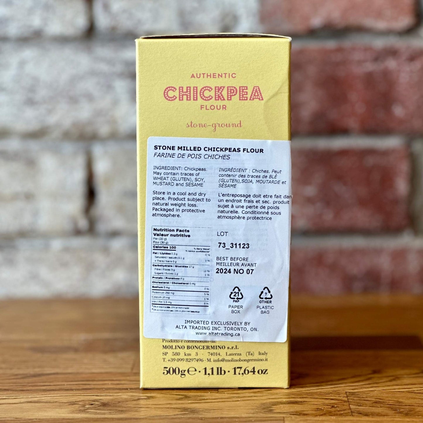 Chickpea Flour 500g - Molino Bongermino