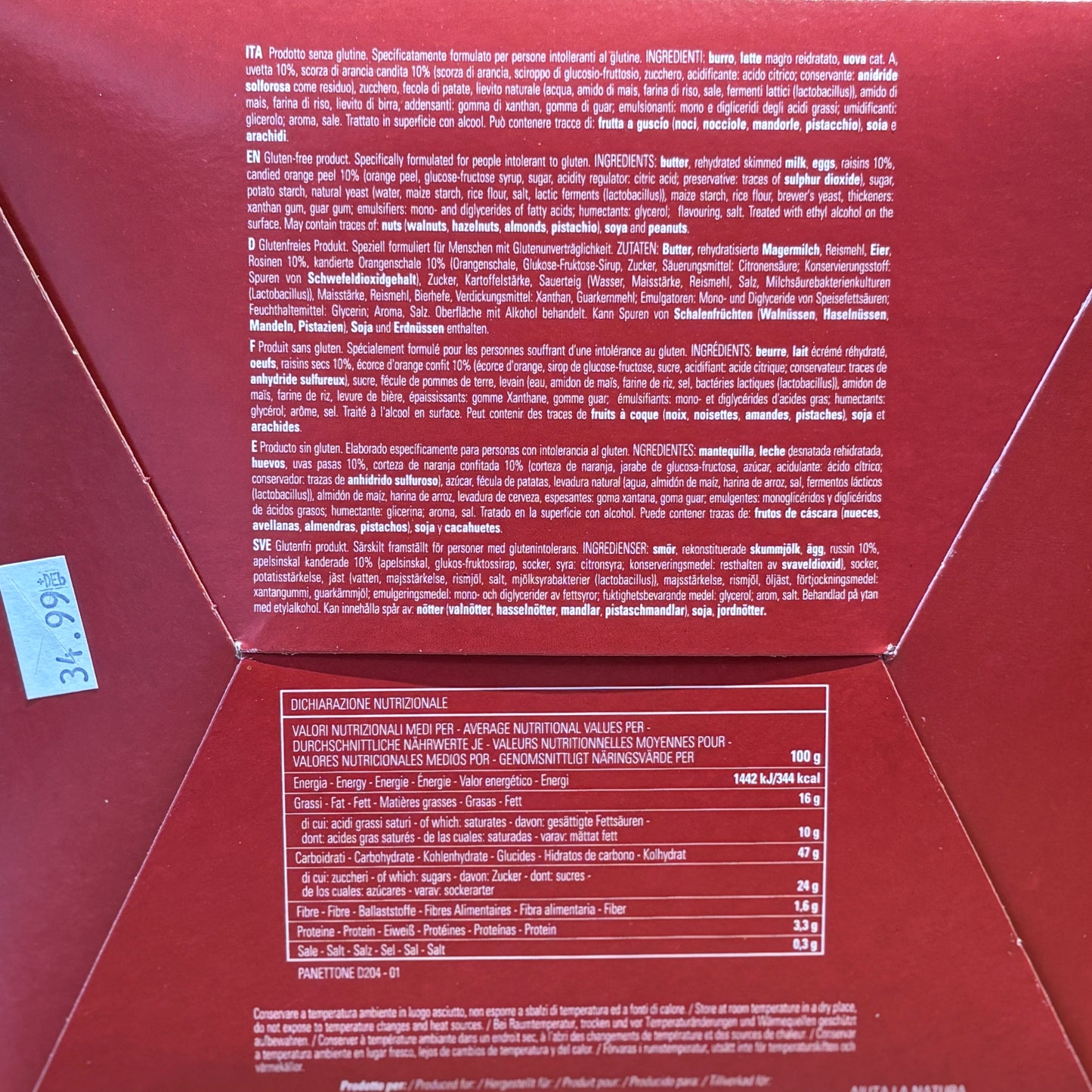 Piaceri Mediterranei Panettone Classico (Gluten Free)