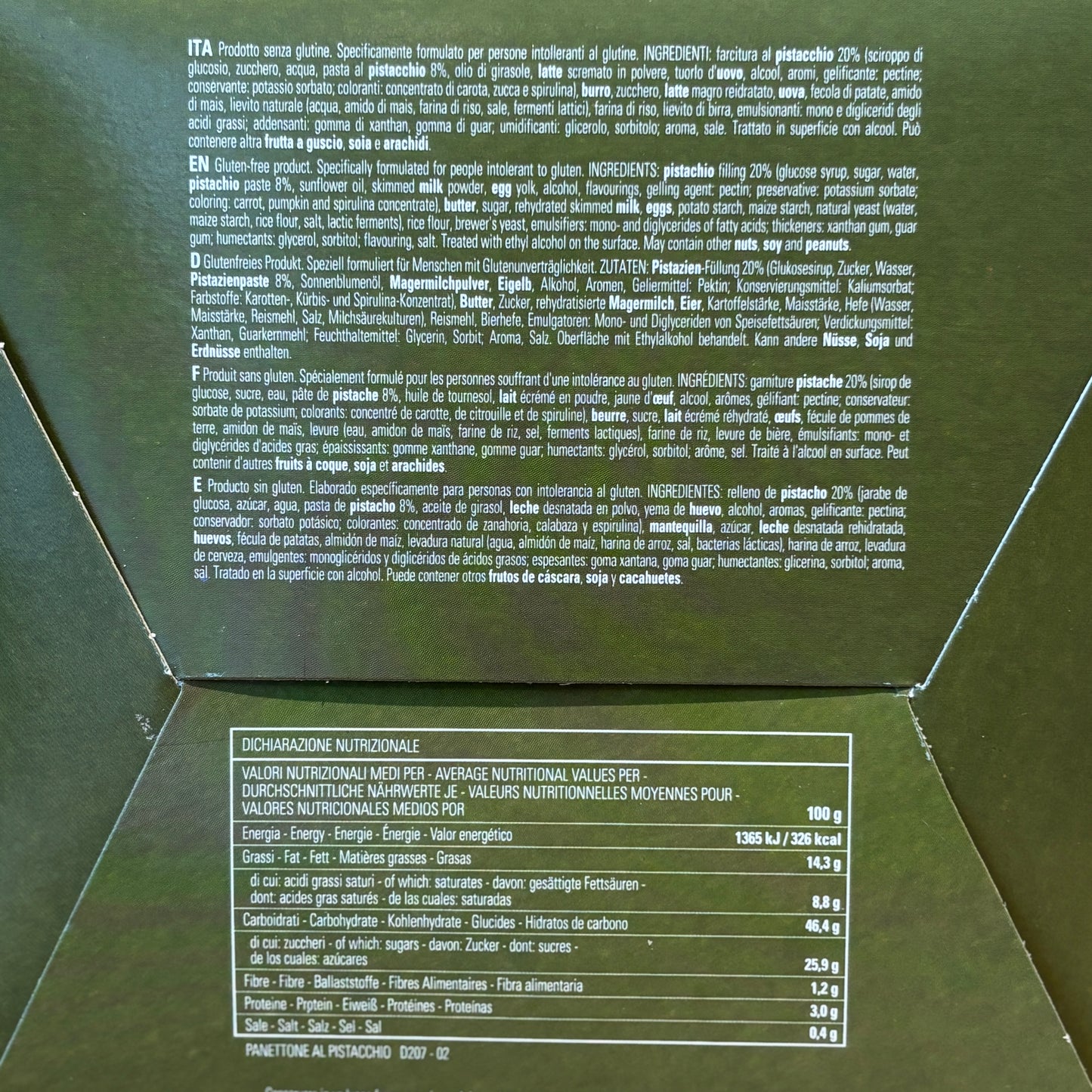 Piaceri Mediterranei Panettone al Pistacchio (Gluten Free)