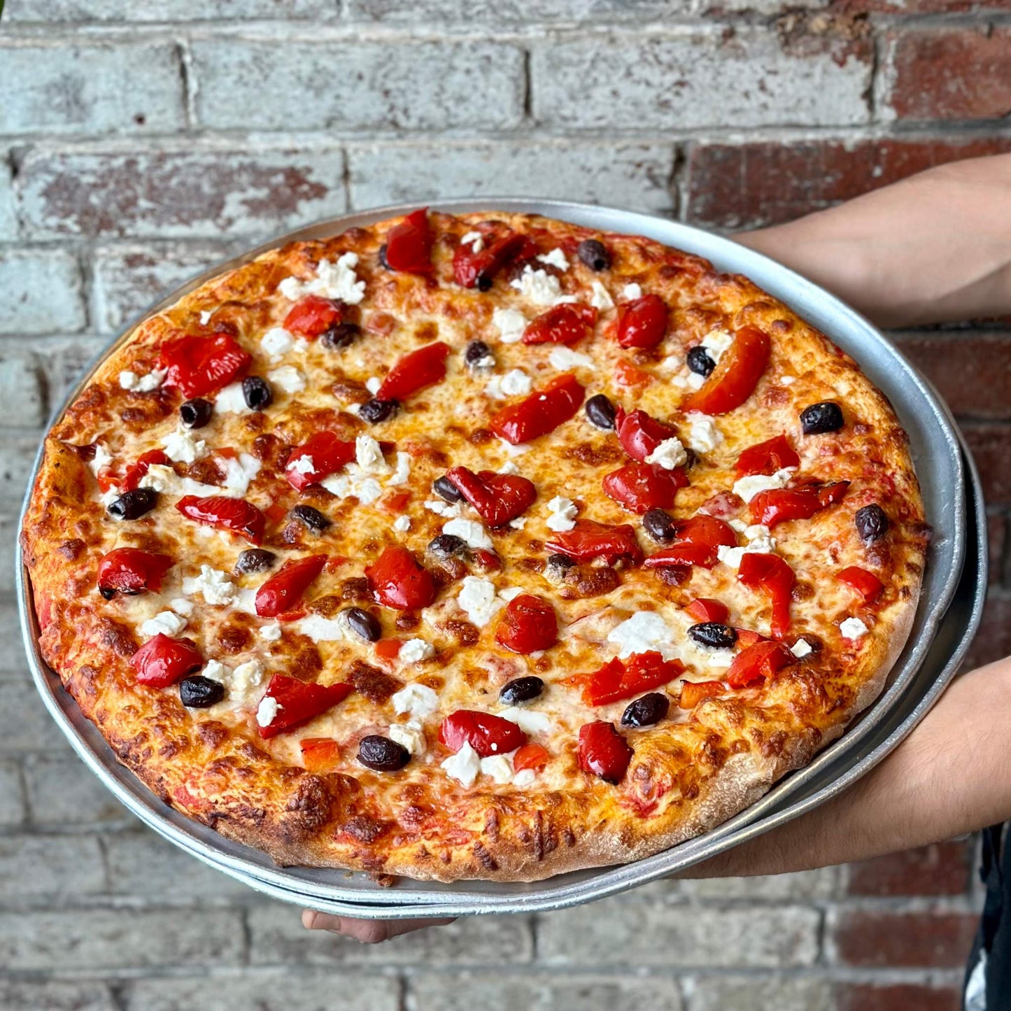 Peppers, Olives & Feta Pizza