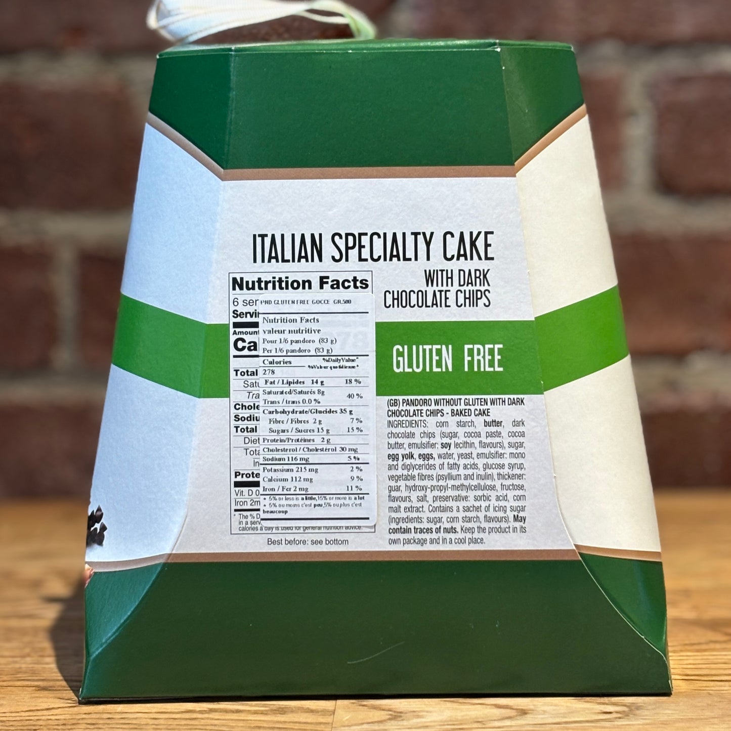 Properzi Pandoro with Chocolate Chips (Gluten Free)