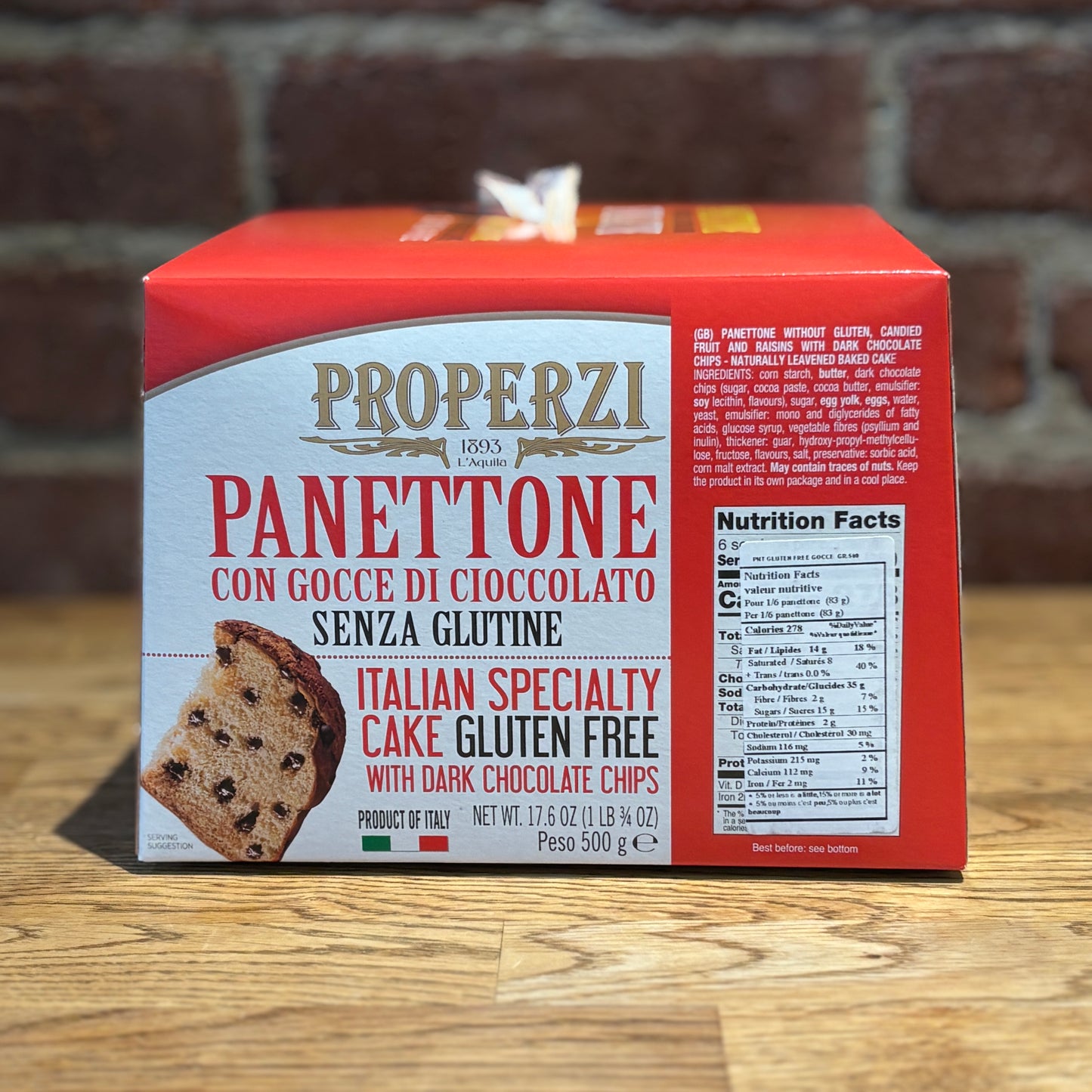 Properzi Panettone with Chocolate Chips (Gluten Free)