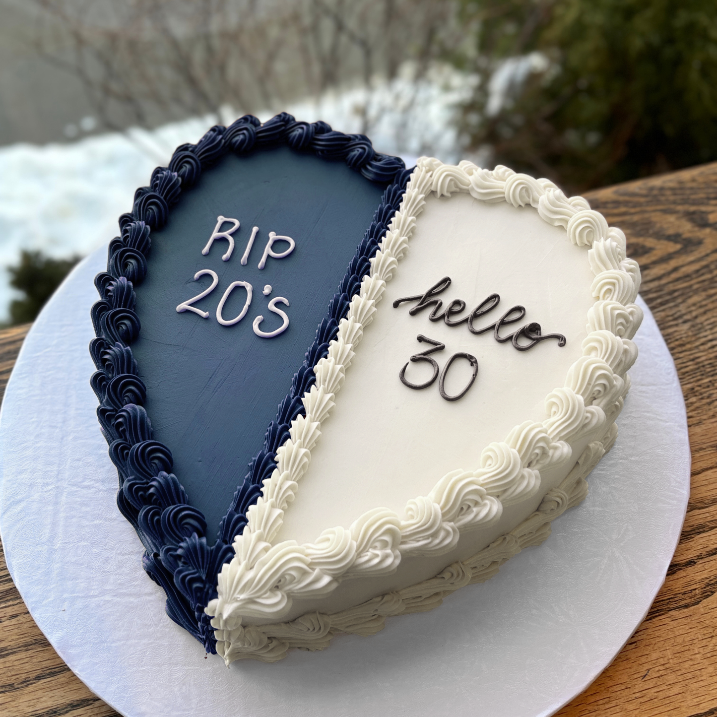 RIP Decade Heart Cake