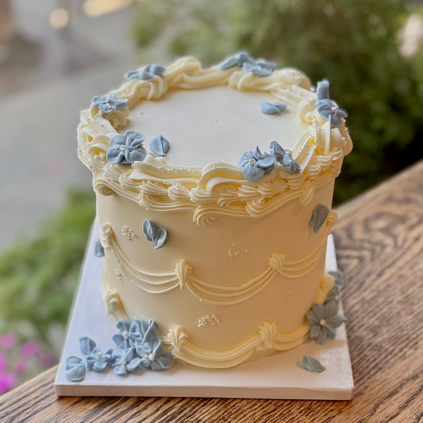 Something Blue Wedding Cake