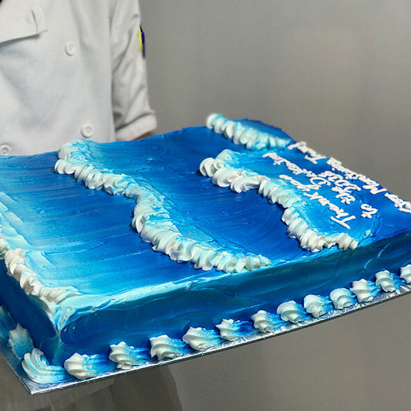 Ocean wave themed cake