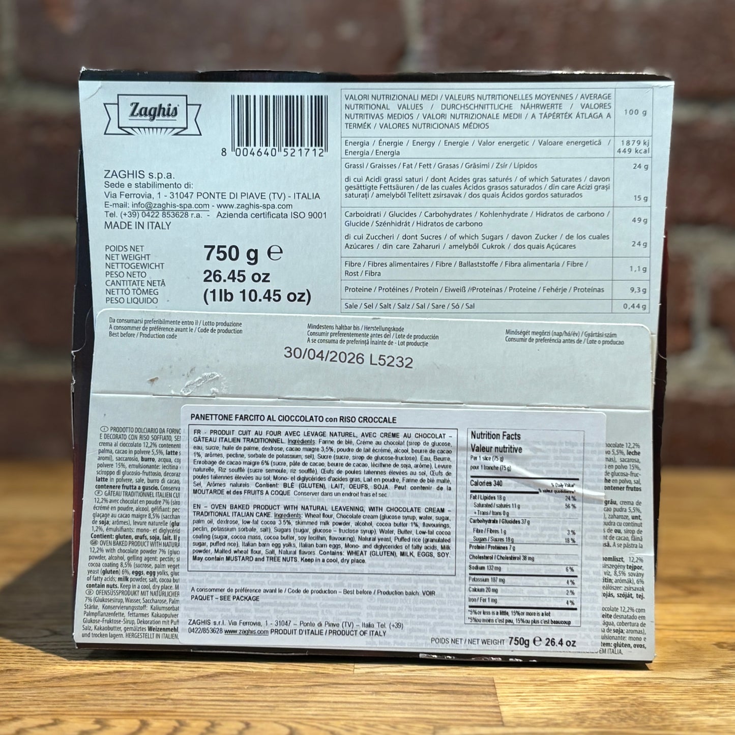 Zachis Panettone Cioccolato