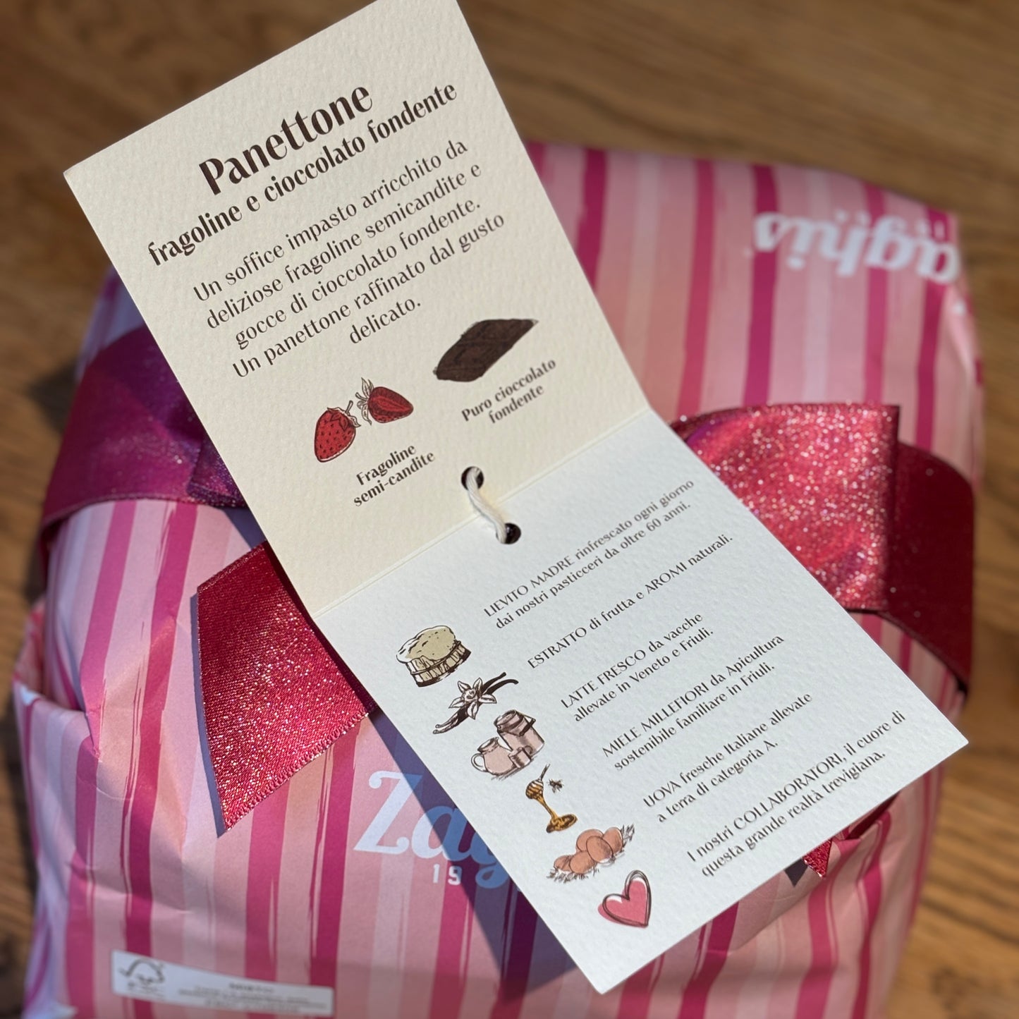 Zaghis Panettone Strawberries and Dark Chocolate Chips