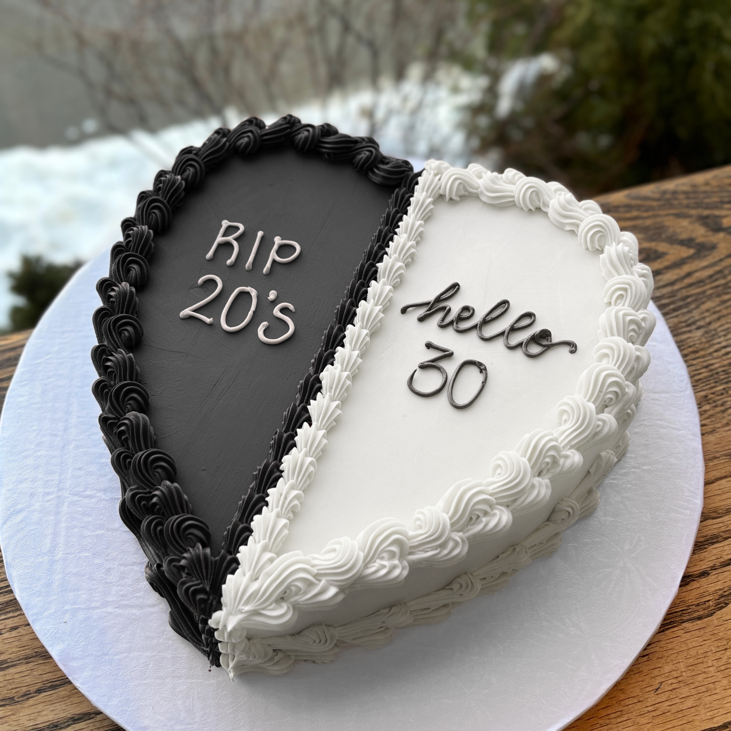 RIP Decade Heart Cake