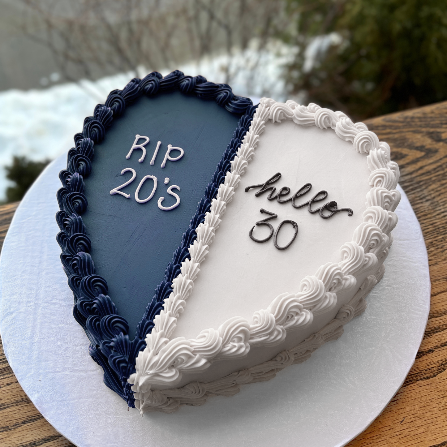 RIP Decade Heart Cake