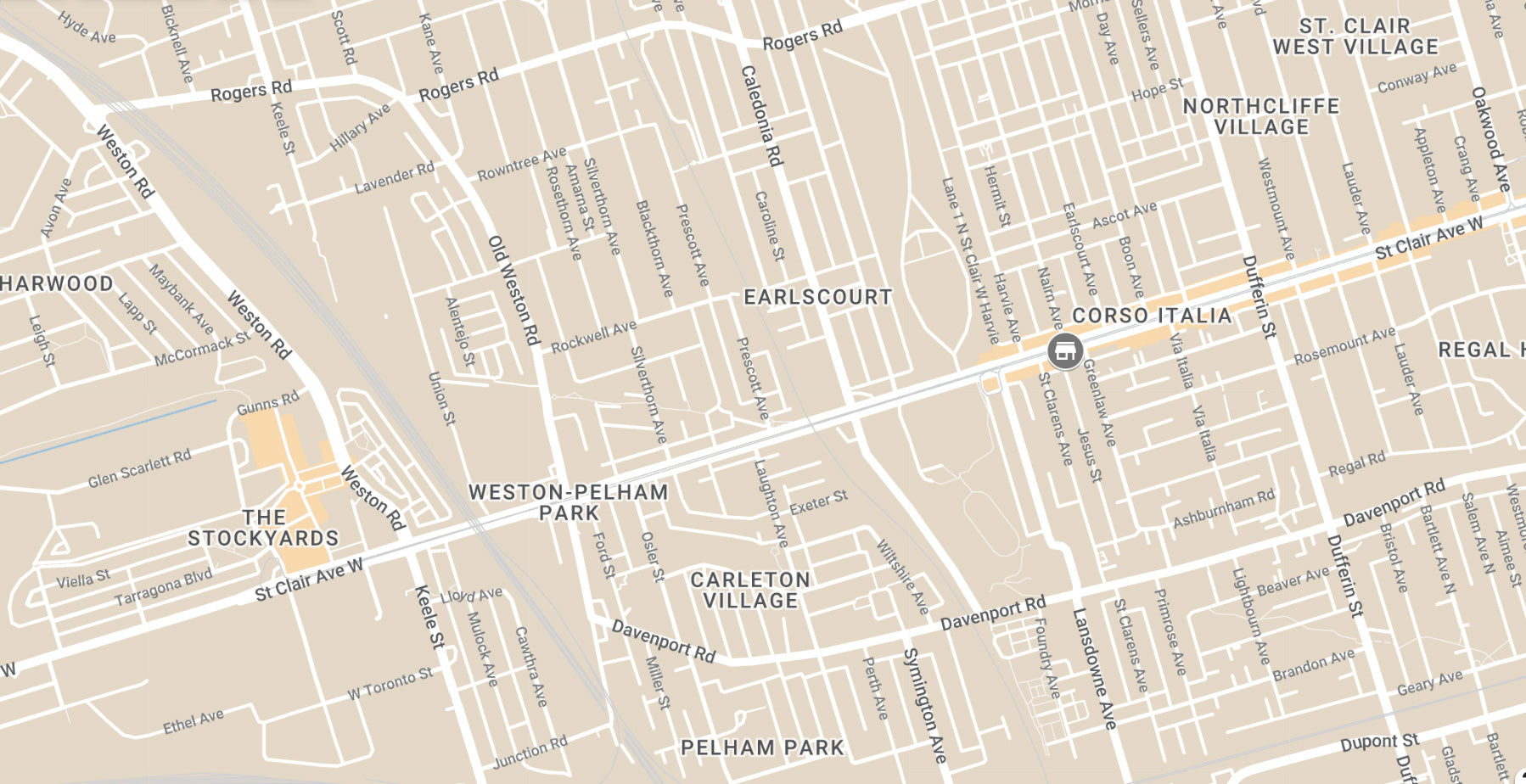 Map of Corso Italia, Toronto