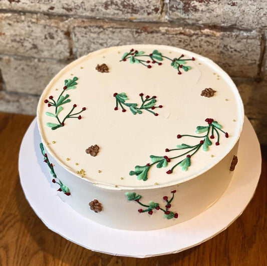 Pine Cones & Holly Cake