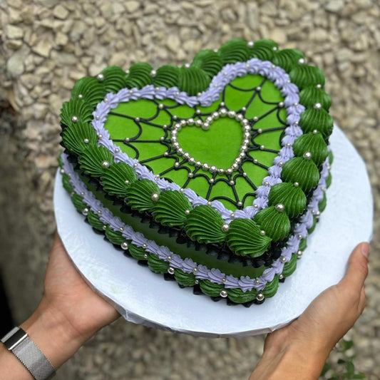 Beetlejuice Vintage Heart-Shaped Cake